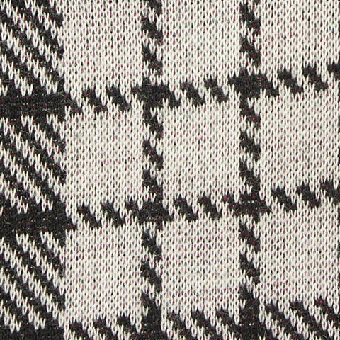 Black Plaid Interlock Knit, Polyester, 284 gsm