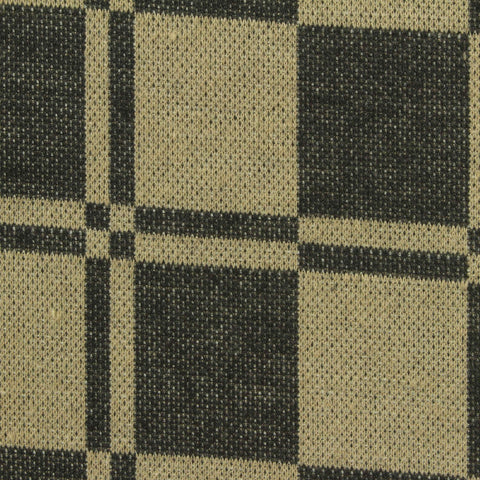 Dark Grey Plaid Interlock Knit, Polyester, 218 gsm