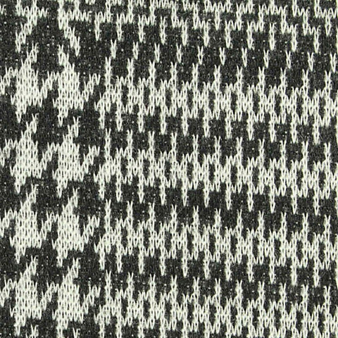 Black Houndstooth Interlock Knit, Polyester, 240 gsm