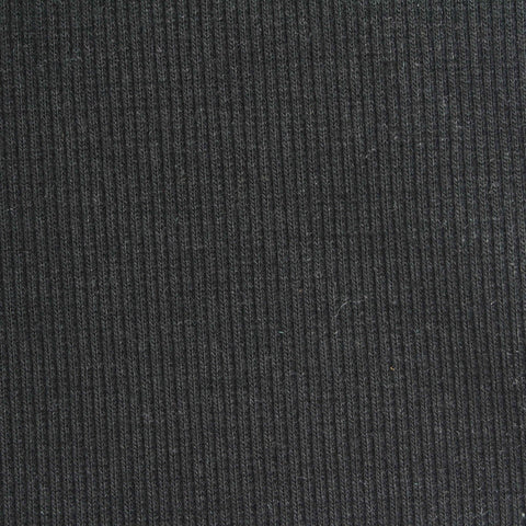 Cotton Polyester Stretch Rib Knit Fabric, 333 gsm, 120 cm — Black