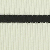 Off-White Horizontal-Stripe Rib Knit, Poly-Viscose — texture
