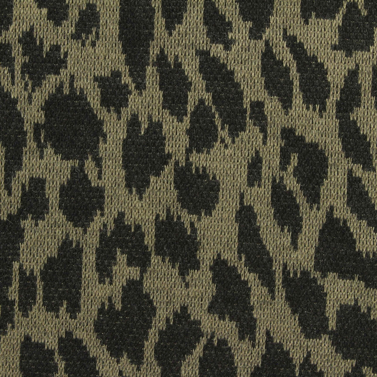 Dark Grey Leopard Interlock Knit, Polyester