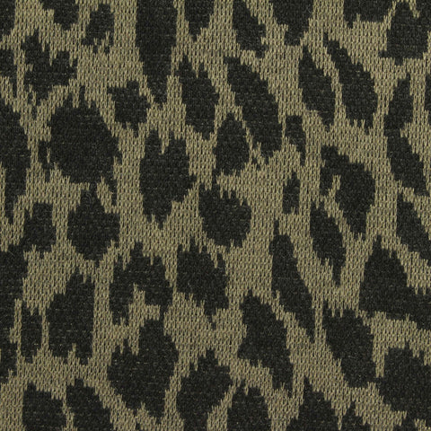 Dark Grey Leopard Interlock Knit, Polyester