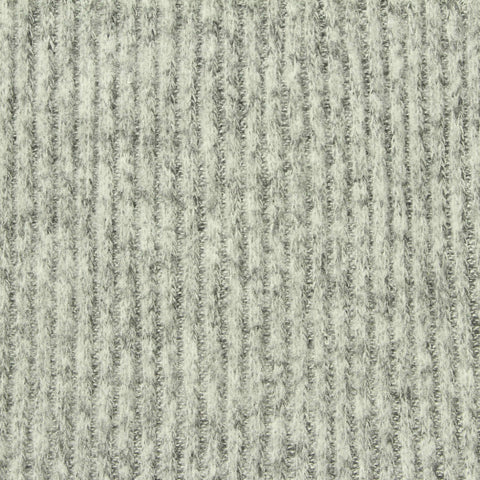 Viscose Polyester Stretch Rib Knit Fabric, 230 gsm, 158 cm — Grey