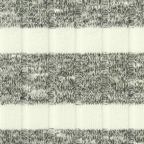 White Horizontal-Stripe Rib Knit, Viscose-Poly, 220 gsm