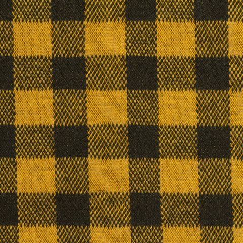 Yellow Check Interlock Knit, Polyester