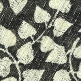 Cream Leaves Rib Knit, Polyester — texture