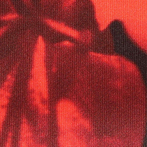 Red Floral Scuba Knit, Polyester, 330 gsm