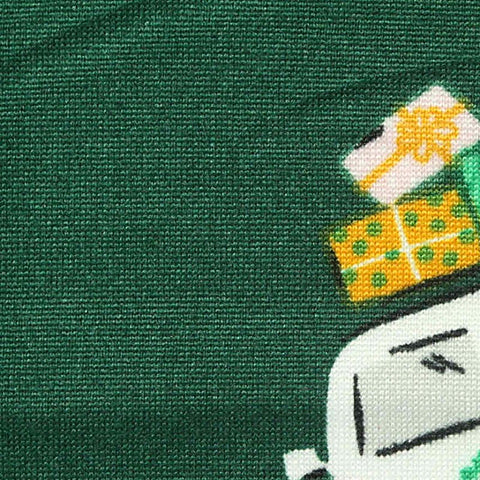 Printed Brushed Polyester Stretch Interlock Knit Fabric, 150 gsm, 152 cm — Green