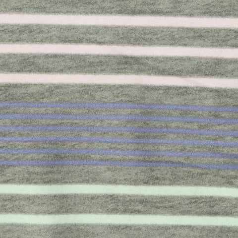 Light Pink Horizontal-Stripe Jersey Knit, Polyester, 160 gsm, 152 cm
