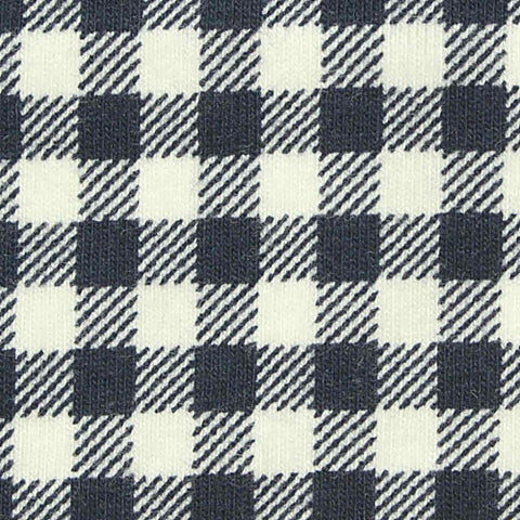 Dark Grey Check Jersey Knit, Cotton, 190 gsm