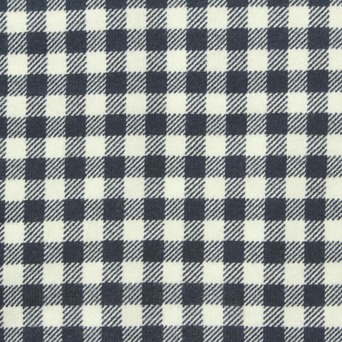 Dark Grey Check Jersey Knit, Cotton, 190 gsm