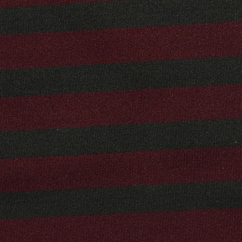 Dark Red Stripes Scuba Knit, Polyester
