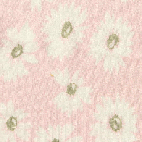 White Daisy Jersey Knit, Viscose