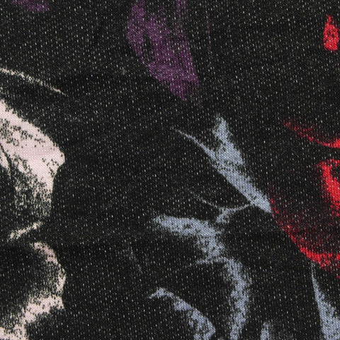 Purple Abstract French Terry, Viscose-Poly