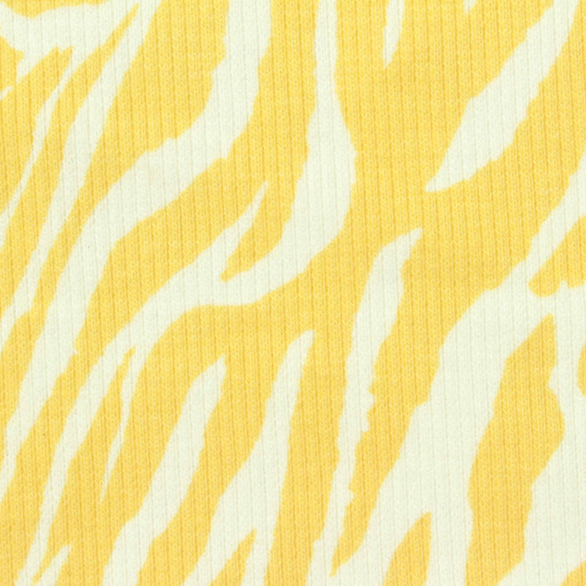 Yellow Zebra Rib Knit, Cotton-Poly