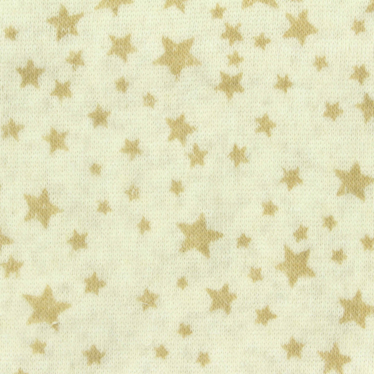 Tan Stars French Terry, Cotton-Poly