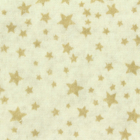 Tan Stars French Terry, Cotton-Poly