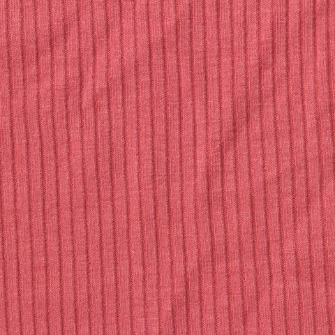 Polyester Viscose Stretch Rib Knit Fabric, 280 gsm, 132 cm — Pink