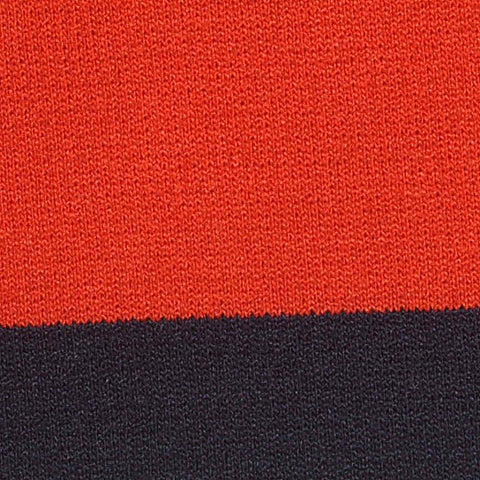 Red Horizontal-Stripe Rib Knit, Poly-Viscose, 310 gsm