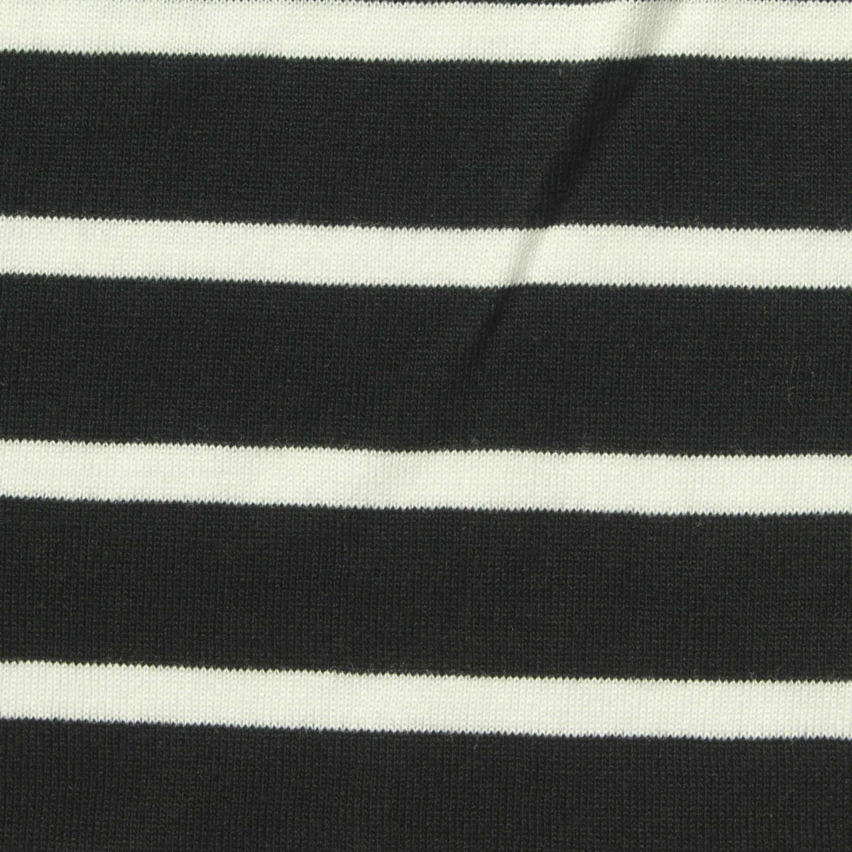 Black Horizontal-Stripe Jersey Knit, Viscose, 160 gsm, 170 cm
