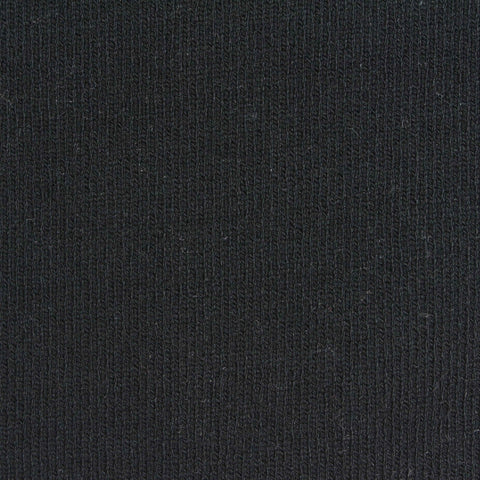 Cotton Stretch Rib Knit Fabric, 637 gsm, 183 cm — Black