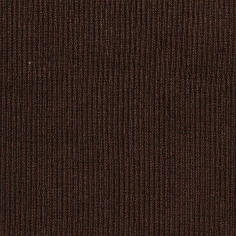 Polyester Cotton Stretch Rib Knit Fabric, 430 gsm, 60 cm — Brown