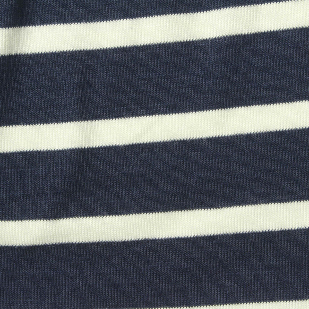 Navy Horizontal-Stripe Jersey Knit, Viscose, 160 gsm, 165 cm