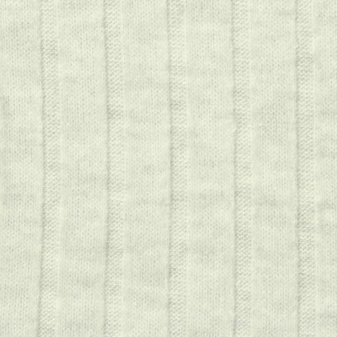 Heather Brushed Viscose Polyester Stretch Rib Knit Fabric, 220 gsm, 155 cm — White