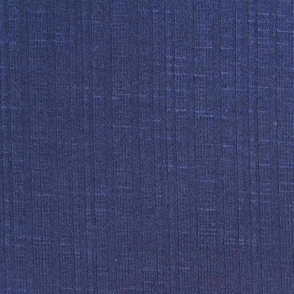 Polyester Viscose Stretch Rib Knit Fabric, 205 gsm, 155 cm — Navy