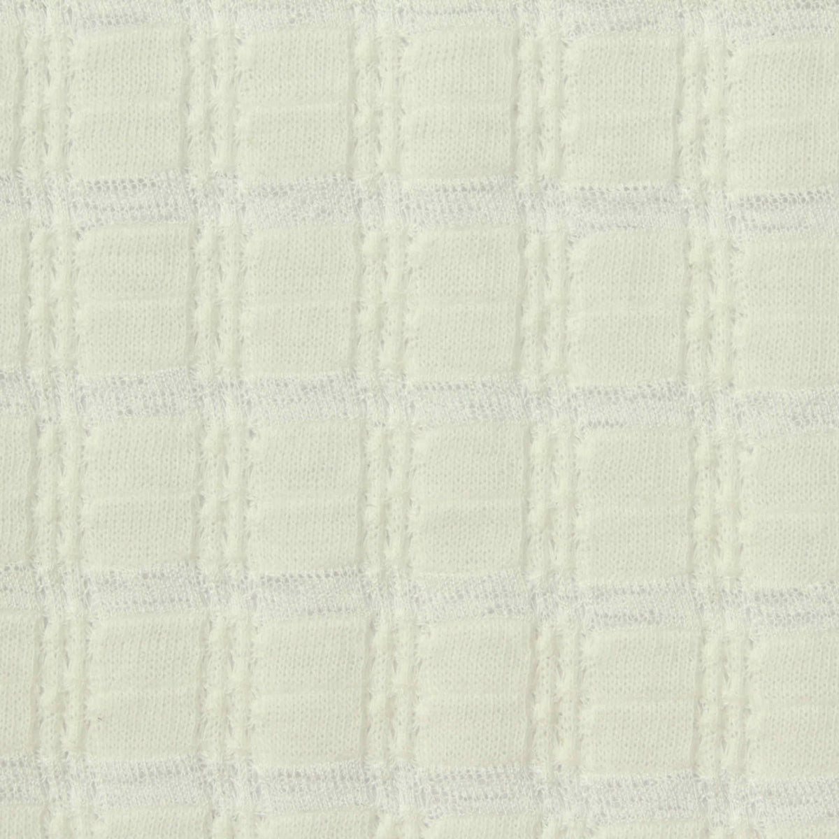 Cream Square Interlock Knit, Cotton-Poly