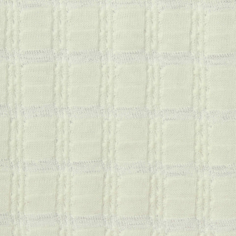 Cream Square Interlock Knit, Cotton-Poly