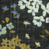 White Scattered-Floral Rib Knit, Polyester — texture