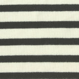 Dark Grey Horizontal-Stripe Rib Knit, Cotton
