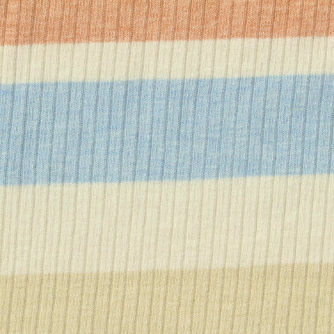 Orange Horizontal-Stripe Knit, Poly-Cotton, 280 gsm