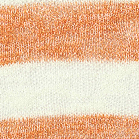 Orange Horizontal-Stripe Jersey Knit, Viscose-Poly, 155 gsm