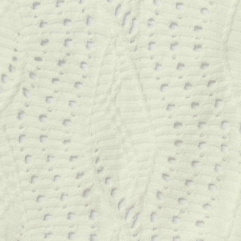 Cream Eyelet Jacquard, Cotton-Poly