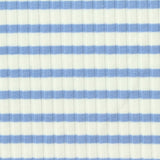 Blue Horizontal-Stripe Rib Knit, Poly-Cotton