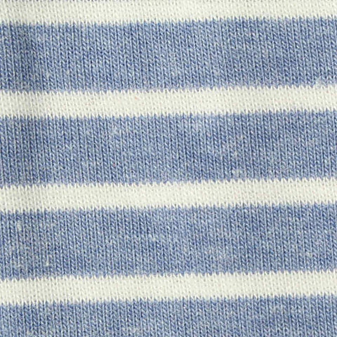 Blue Horizontal-Stripe Rib Knit, Poly-Cotton, 210 gsm
