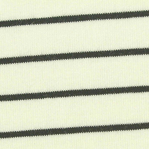 Dark Grey Horizontal-Stripe Jersey Knit, Modal-Cotton
