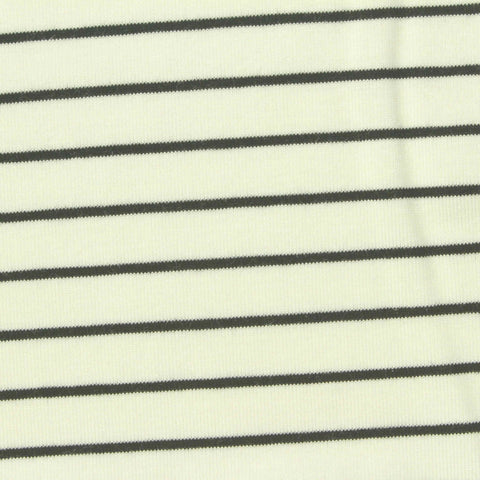 Dark Grey Horizontal-Stripe Jersey Knit, Modal-Cotton