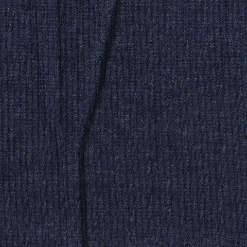 Dark Blue Marl Rib Knit, 150 gsm