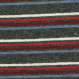 White Horizontal-Stripe French Terry, Cotton-Poly
