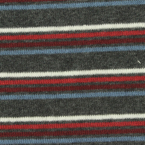 White Horizontal-Stripe French Terry, Cotton-Poly, 190 gsm
