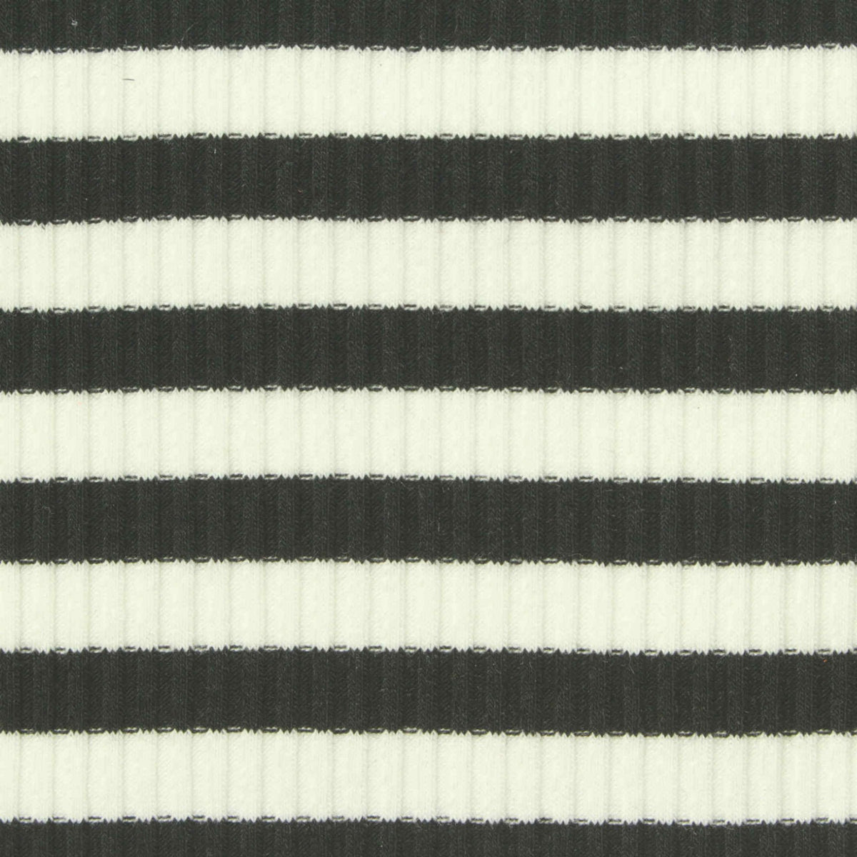 Black Horizontal-Stripe Rib Knit, Poly-Viscose, 270 gsm, 150 cm, ref EF-250722