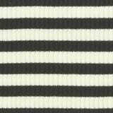 Black Horizontal-Stripe Rib Knit, Poly-Viscose