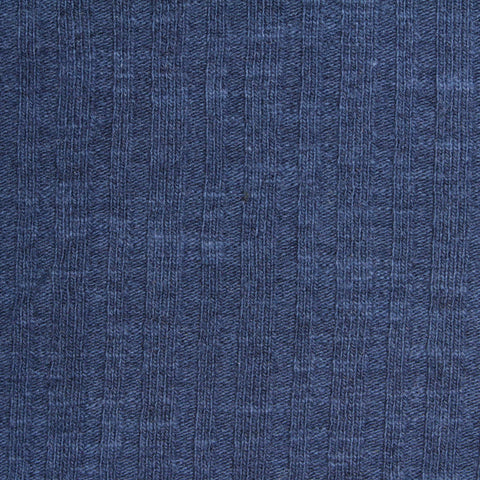 Blue Marl Rib Knit, Poly-Cotton, 260 gsm