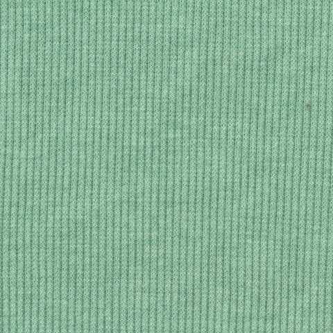 Light Green Marl Rib Knit, Poly-Viscose, 270 gsm