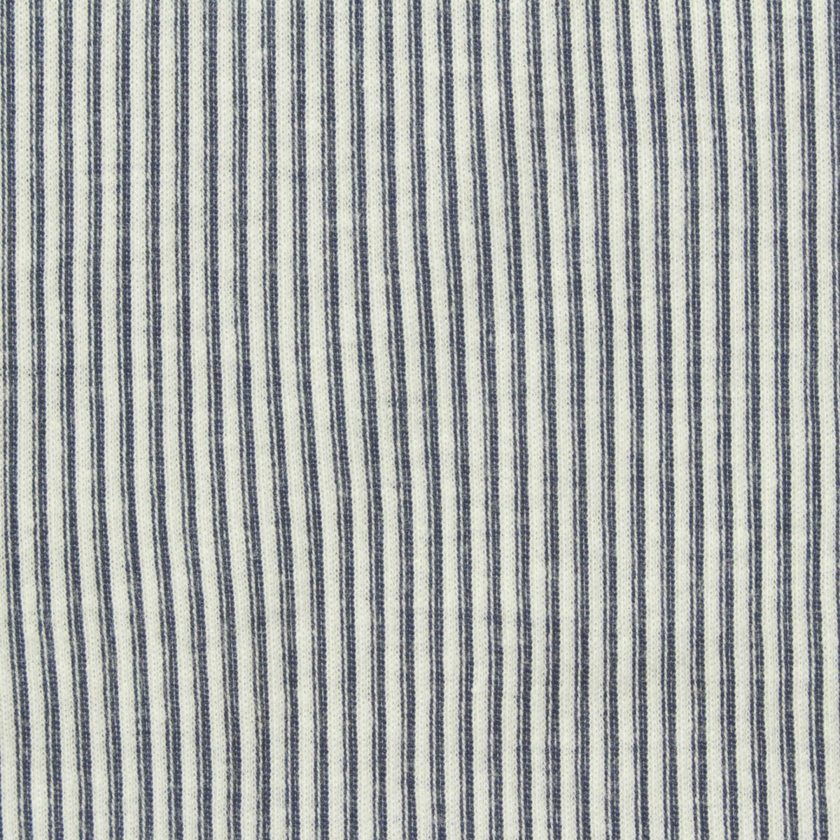 Blue Vertical-Stripe Crepe, Cotton-Poly