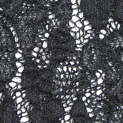 Black Floral Lace, Cotton, 180 gsm